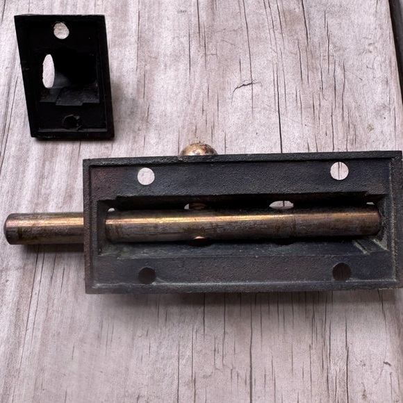 Antique Brass Door Bolt Lock - Picture 3 of 4